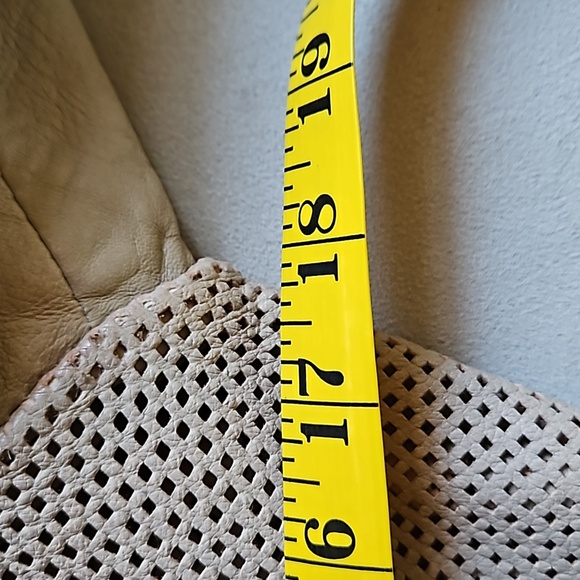 BanoeeMee leather jacket, cropped length, coffee color, small cutouts in body - Picture 6 of 8